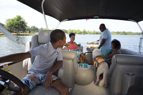 grilling on a boat